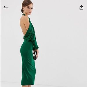 ASOS Green Midi Open Back Dress